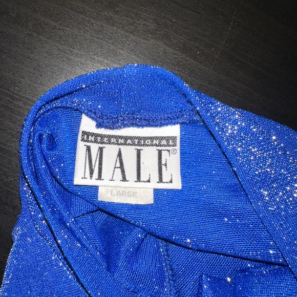 International Male Body Con Glittering T Shirt Large skintight VINTAGE - Picture 5 of 5